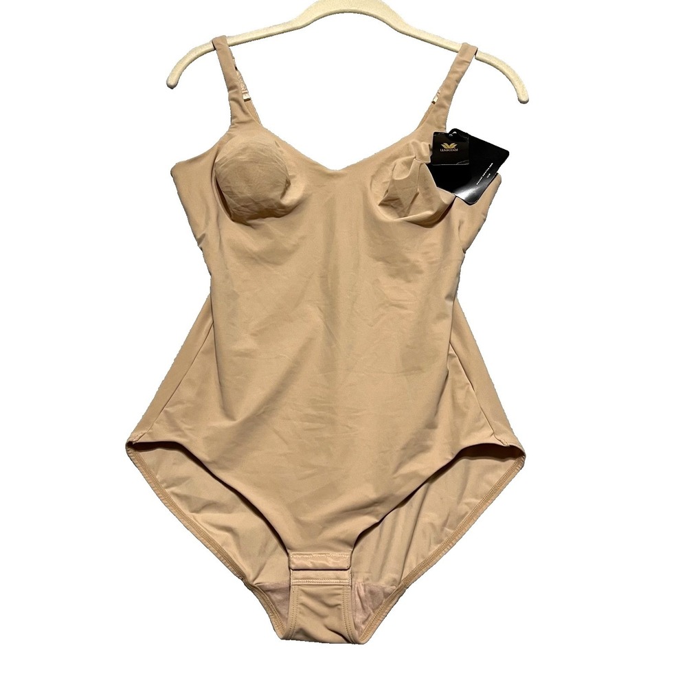 Wacoal Shape Hope On A Hanger Bodysuit Women 40B Beige Slimming Firm Control